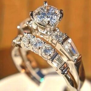 Bridal 2pc diamond wedding ring set